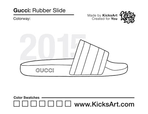 Gucci Rubber Slide Sneaker Coloring Pages 